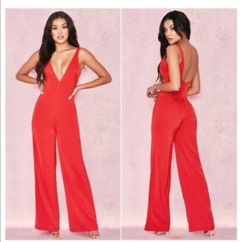 House of CB Leilah Red Jumpsuit
